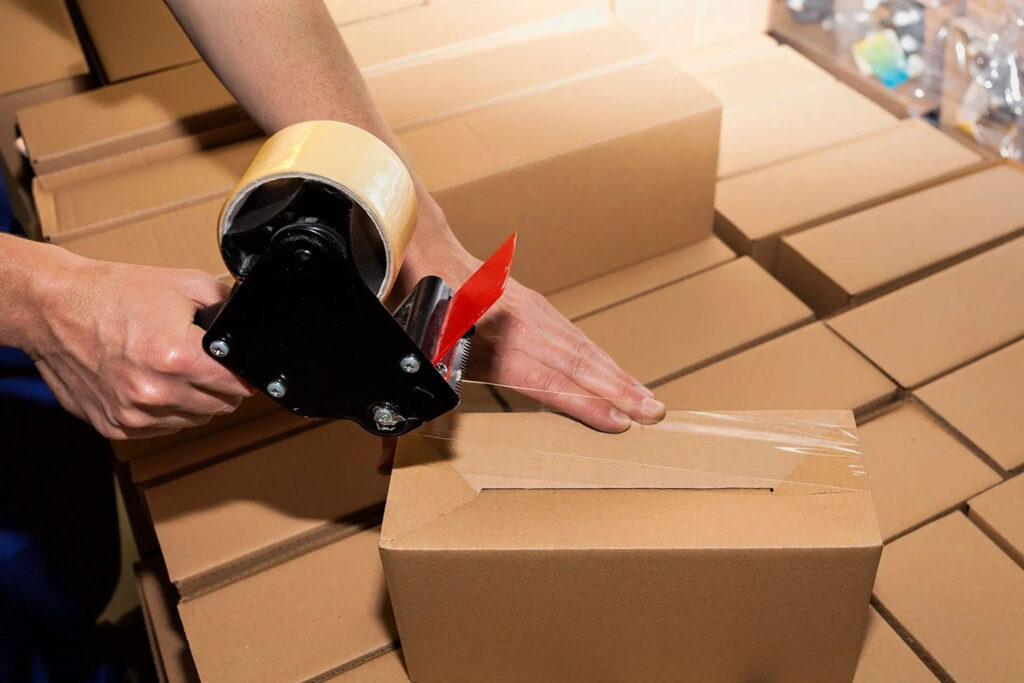 warehouse packing parcels ready for fulfilment distribution
